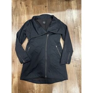 Eileen Fisher Women's‎ Black Zip Front Minimalist Coat Jacket Size XS